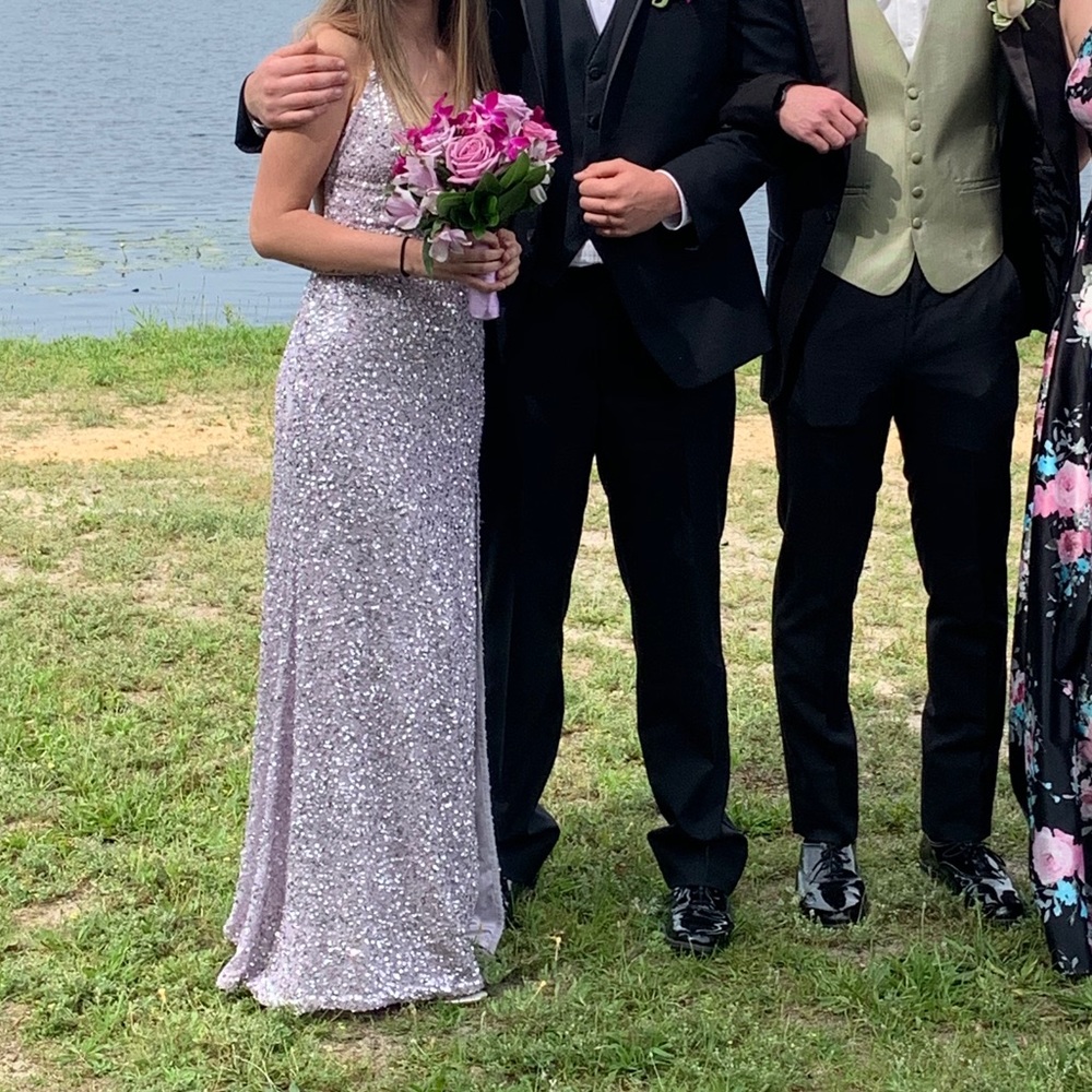 Lavender/silver Sparkly prom dress